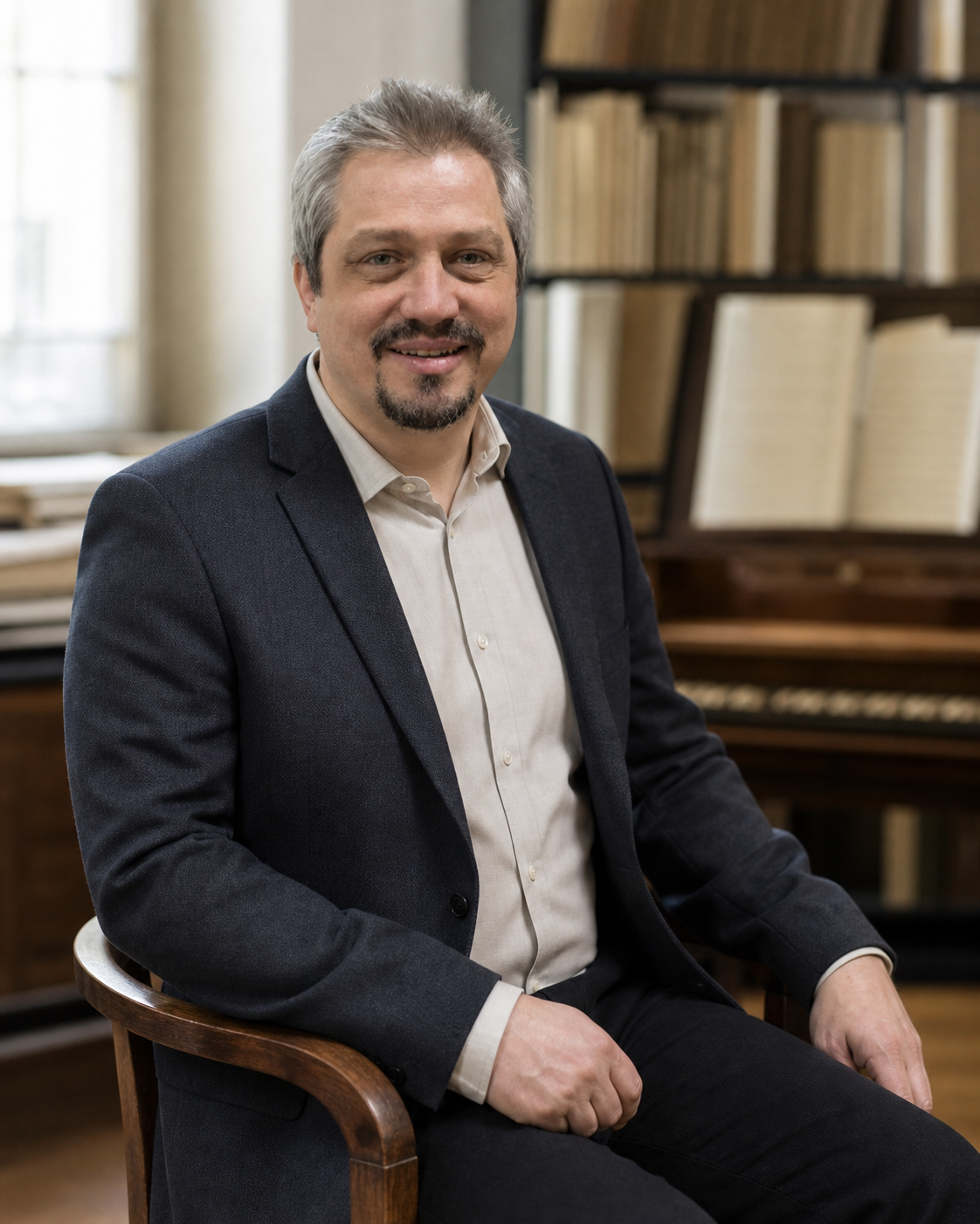 Alberto Rodríguez Molina in a music research setting